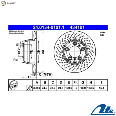 2x BRAKE DISC 24.0134-0101.1 FOR PORSCHE 911/Speedster/Targa/Convertible 3.6L - Image 1 of 4
