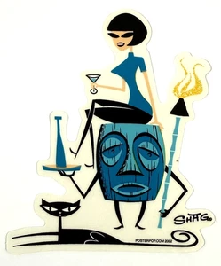 Girl On Tiki STICKER Decal Artist Shag Josh Agle Last One! - Picture 1 of 1
