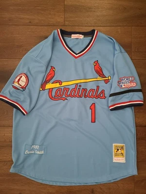 Camiseta deportiva para hombre XL Ozzie Smith azul claro de los Cardenales de San Luis 1982 auténtica nueva sin etiquetas Foto 1 de 4