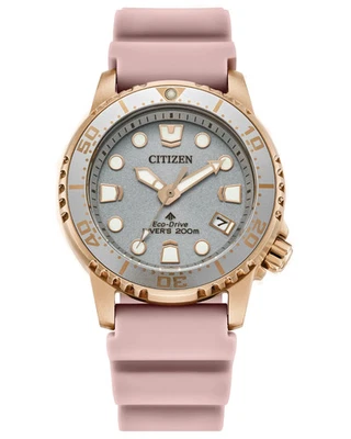 Citizen Promaster Dive Eco-Drive Silver Dial Ladies Pink Rubber Watch EO2023-00A - Image 1 of 4
