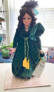 Scarlett O'Hara Porcelain 1993 Seymour Mann Doll 18" Velvet Curtain Dress - Picture 1 of 8