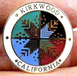 Vintage Kirkwood California Mountain Skigebiet Reise Souvenir Metall Emaille Pin - Bild 1 von 3