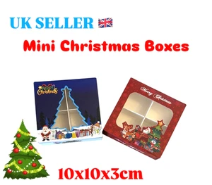 Empty Pick And Mix Sweet Box  Christmas Theme Boxes 10x10x3cm - Picture 1 of 3