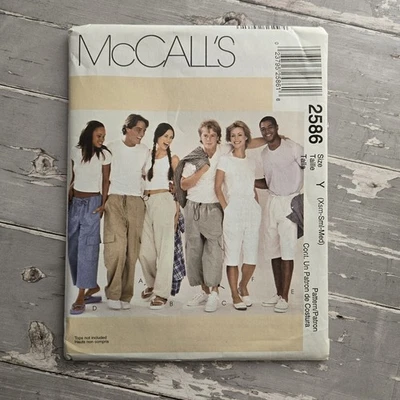 McCall's 2586 Unisex XS-S-M Baggy Drawstring Cargo Pants Shorts Pattern Uncut - Image 1 of 3