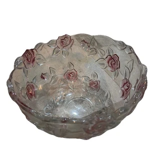 Mikasa Bella Rosa Bowl  Pink Roses. Decorative Bowl. 9 x 5.5in  Made in Germany - Picture 1 of 10