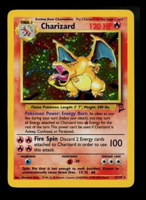 Charizard 4/130 Base Set 2 Holo Rare WOTC Pokémon Card TCG - Image 1 of 4