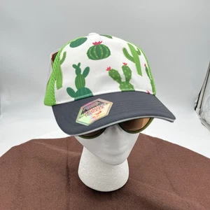 Truckers Hat Cap “ Cactus” Green & White Snap cap New - Picture 1 of 6