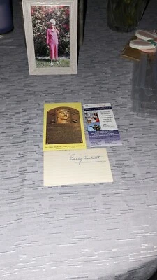 Gabby Hartnett Chicago Cubs Signed Index Card W/Photo JSA - Image 1 of 4