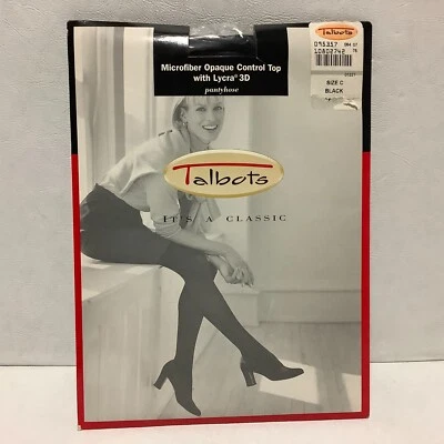 Nuevo en Paquete Pantimedias Talbots Microfibra Control Opaco Top con Lycra 3D Talla C Negro Foto 1 de 2