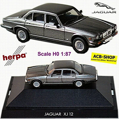 Jaguar XJ 12 5,3 Limousine Serie III 1978-92 grau gre metallic 1:87 Herpa 031020 - Bild 1 von 4