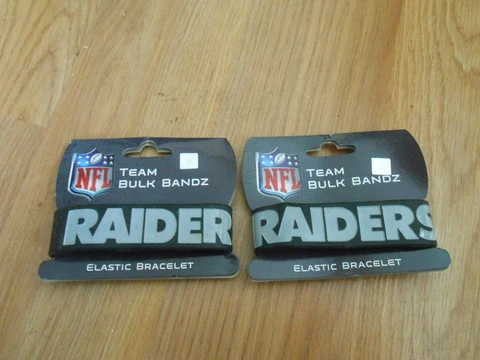 Oakland Raiders - NFL - 2 Bulk Bandz - Wristband / Bracelet - NEW Cover