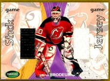 2001-02 Parkhurst Jersey and Stick #PSJ8 Martin Brodeur /70* - New Jersey Devils
