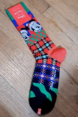 Disny Mickey Happy Socks Holidays Christmas Mouse Crew 8-12 M / 10-12.5 W NWT - Image 1 of 4