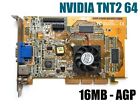 AGP vintage videocard Nvidia Riva TNT2 64 - 16MB ASUS V3800 MAGIC/16MB