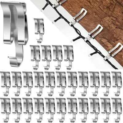 Pcs Christmas Light Clips Metal Lights Gutter Hooks for Outdoor Lights 100 - Image 1 of 4