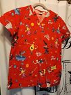 Dr. Suess Xs Scrub Top Circus ?? Mcgurkus! Rare!! Medical Dental Vet Tech!! ????