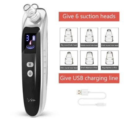 12in1 Blackhead Remover Vacuum Facial Nose Pore Electronic Acne Suction Cleaner - image 1 of 4