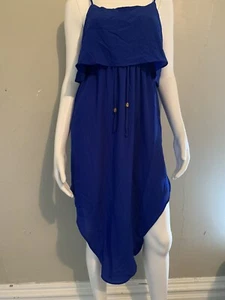 Aifer Blue Summer Dress Drawstring Waist Women Size Medium (New) - Picture 1 of 8