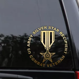 Army Silver Star Vinyl Decal Sticker Recipient Veteran Medal Car Window - Bild 1 von 3