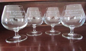 4 armagnac glasses Comte de Lafitte Napoleon - Picture 1 of 6