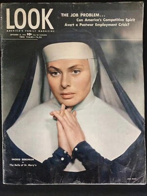 LOOK Magazine Vintage News History & Ads September 18 1945 Ingrid Bergman Movie - Image 1 of 3