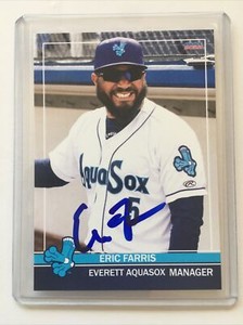 Eric Farris Everett Aquasox 2022 Autographed Card Seattle Mariners Signed