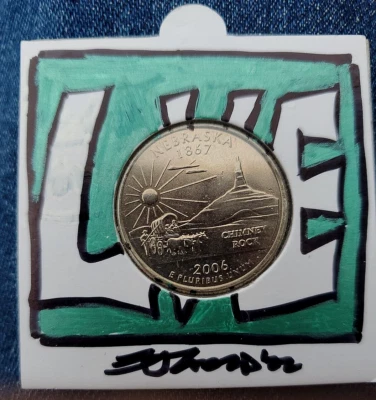 Love token EJ Gold w/ Nebraska state quarter 2006D COIN COLLECTOR BIRTHDAY GIFT! - Image 1 of 4