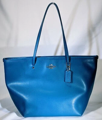 Bolso de Mano COACH Cuero Granulado Coach Taxi Cremallera Verde Azulado Nuevo Con Etiquetas Foto 1 de 4