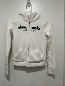 Abercrombie & Fitch Hoodie Fleece Lined Size M Kids Y2k Sweatshirt Jacket - Picture 1 of 5