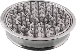 Holy Wine Serving Tray with 40 Cups - Stainless Steel (Silver/Mirror) - Picture 1 of 7