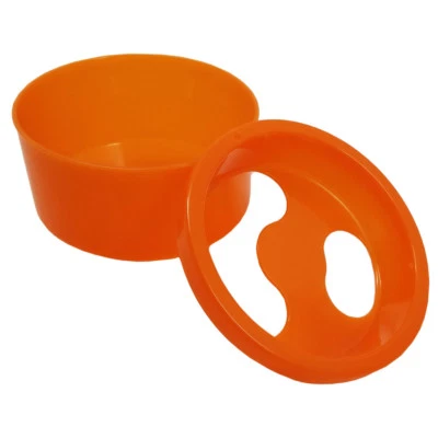 BEAUTICOM Acetone Resistant Round Style Manicure Bowl with Removable Lid – Orange