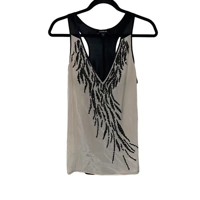 Camiseta sin mangas Bebe Y2K diseño lentejuelas mezcla seda sin mangas Foto 1 de 4