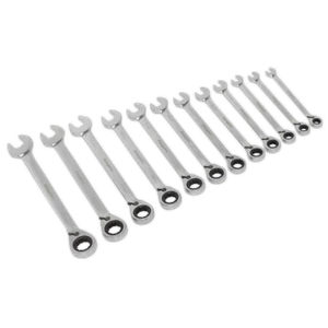 Reversible Ratchet Combination Spanner Set 12pc Metric - Sealey S0840 New - Picture 1 of 1