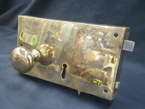 Colonial Williamsburg Reproduction Solid Brass Carpenter Lock Set Cover