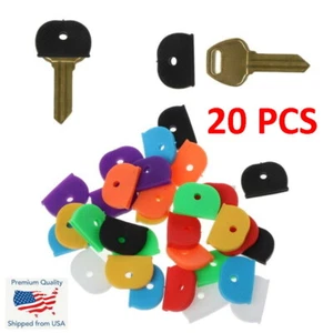 20x Key ID Caps Rubber Identifier Top Cover Topper Ring Mixed Colors Hat Shape - Picture 1 of 2