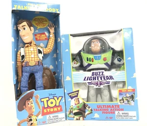 Think Way Toy Story 16" Talking Woody + Buzz Figures - Picture 1 of 1