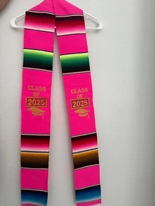 Stola laurea laurea 2025 sarape bianco, rosa, rosa, fascia, - Foto 1 di 2