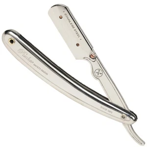 Navaja de afeitar de seguridad Parker SR1 acero inoxidable borde recto y 5 cuchillas - Imagen 1 de 4