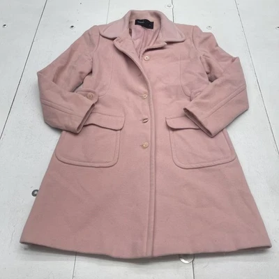 Abrigo Moda International Mujer 8 Rosa Lana Botón Delantero Abrigo Largo Elegante Foto 1 de 4