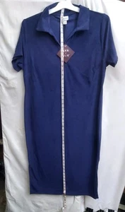 Ava & Viv Women's Plus Size XL Terry Cloth Short Sleeve Blue Dress/cover up - Picture 1 of 12