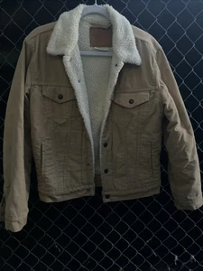Levis Jacke Herren klein braun Cord Fleece gefüttert Western Sherpa Trucker - Bild 1 von 5