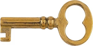 Small Brass Plated Hollow Barrel Skeleton Key Reproduction - Antique Skeleton... - Picture 1 of 8