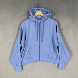 Sweaty Betty Essentials Hoodie Size Small Coastal Blue Cropped Full Zip Hooded - Picture 1 of 12