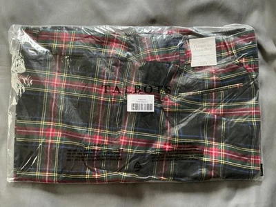 NWT Talbots Hampshire Ankle Pants Blue Red Plaid Tartan 24W Plus Wool Blend - Image 1 of 3