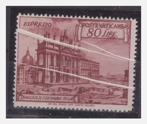 VATICANO 1949 - SERIE BASILICHE - ESPRESSO LIRE 80  PIEGHE DI CARTA    MNH  ** - Picture 1 of 1