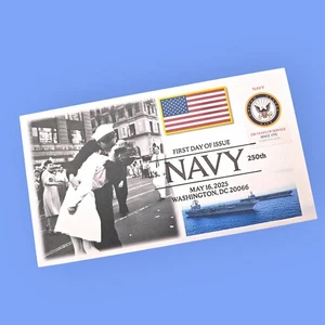 2025 USA Navy Stamp First Day Cover Nurse Sailor World War II Kiss FDC New York - Picture 1 of 1