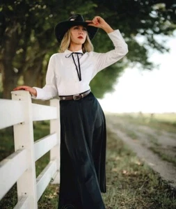 Vintage IB Diffusion Maxi Circle Skirt Black 8 preppy cocktail glam A Line Satin - Picture 1 of 8