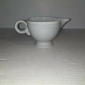 Vintage HLC Fiesta Grey Ring Handle Finger Hole Creamer Dish Made in USA - Picture 1 of 11
