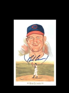 Bob Lemon signiert Perez Steele Celebration Postkarte Autogramm - Bild 1 von 2