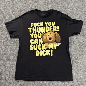 Ted The Movie Shirt Sz L Black F You Thunder Graphic Bear 2012 Spell Out - Picture 1 of 5